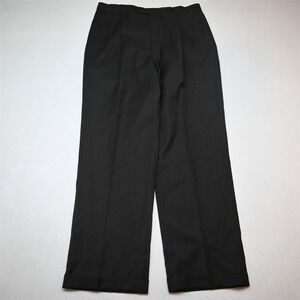 Bespoke 34x32 Brown Woven Wool Pleated Cuffed Baggy Dress Mens Pants